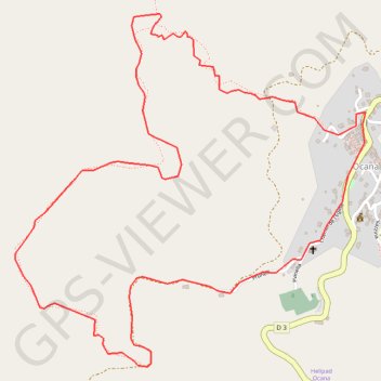 Itinéraire Boucle Ocana, distance, dénivelé, altitude, carte, profil, trace GPS