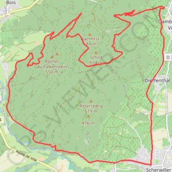 Itinéraire Circuit de l'Ungersberg, distance, dénivelé, altitude, carte, profil, trace GPS
