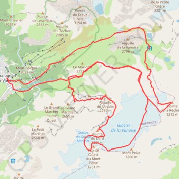 Itinéraire Vertical Transvanoise, distance, dénivelé, altitude, carte, profil, trace GPS