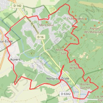 Itinéraire Noisy sur Ecole, distance, dénivelé, altitude, carte, profil, trace GPS