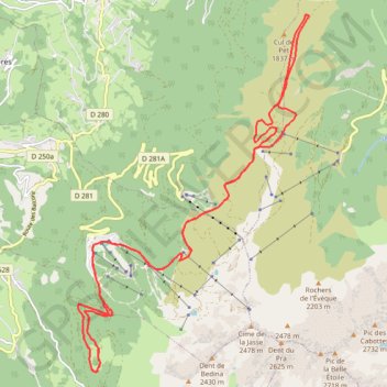 Itinéraire E9 Les Sept Laux Option A, distance, dénivelé, altitude, carte, profil, trace GPS