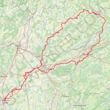 Itinéraire BFC 2020, distance, dénivelé, altitude, carte, profil, trace GPS