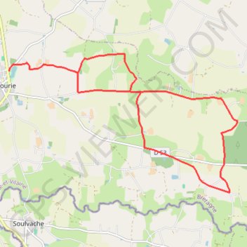 Itinéraire Circuit du Bois Guy - Thourie, distance, dénivelé, altitude, carte, profil, trace GPS