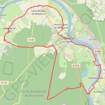 Itinéraire La route des chaumières - La Mailleraye-sur-Seine, distance, dénivelé, altitude, carte, profil, trace GPS