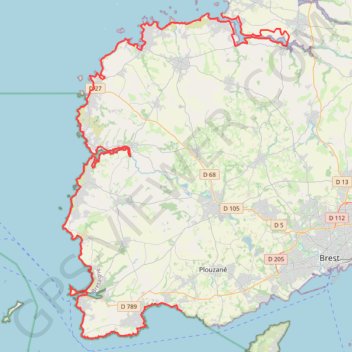 Itinéraire GR34 De Brouennou (Meuse) à Locmaria-Plouzané (Finistère), distance, dénivelé, altitude, carte, profil, trace GPS