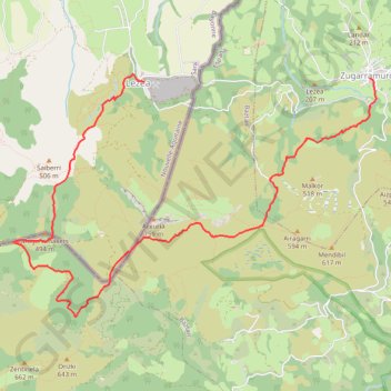 Itinéraire Tour de l'Atxuria, distance, dénivelé, altitude, carte, profil, trace GPS