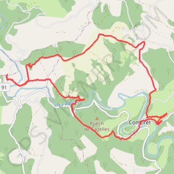 Itinéraire Combret Sud Aveyron, distance, dénivelé, altitude, carte, profil, trace GPS