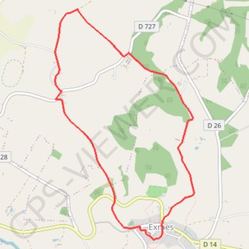Itinéraire Exmes, distance, dénivelé, altitude, carte, profil, trace GPS