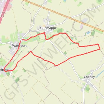 Itinéraire Wancourt - Héninel - Guémappe, distance, dénivelé, altitude, carte, profil, trace GPS