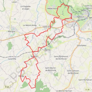 Itinéraire L'Agnelaise - Agneaux, distance, dénivelé, altitude, carte, profil, trace GPS