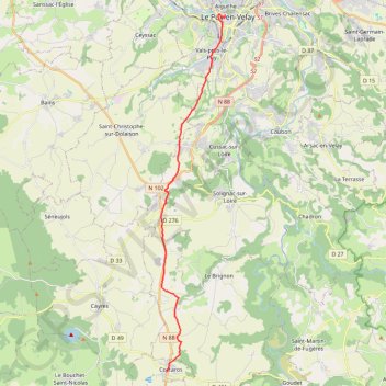 Itinéraire Regordane, distance, dénivelé, altitude, carte, profil, trace GPS