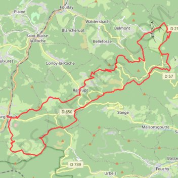 Itinéraire Circuit des Deux Sources - Bourg-Bruche, distance, dénivelé, altitude, carte, profil, trace GPS