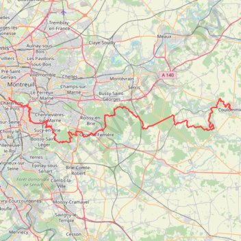 Itinéraire GR®14 De Paris (Ile de France) à Coulommiers (Seine-et-Marne) (2023©gr-infos.com), distance, dénivelé, altitude, carte, profil, trace GPS