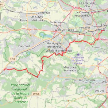 Itinéraire Les Essarts-le-Roi Chaville, distance, dénivelé, altitude, carte, profil, trace GPS