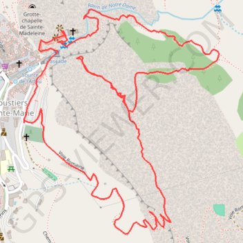 Itinéraire Sentier de la Chaîne - Moustiers Sainte Marie, distance, dénivelé, altitude, carte, profil, trace GPS