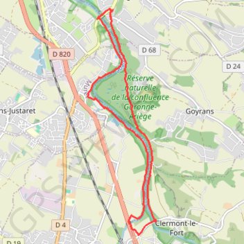 Itinéraire Balade le long de l'Ariège et de la Louge - Lacroix-Falgarde, distance, dénivelé, altitude, carte, profil, trace GPS