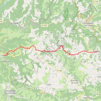 Itinéraire Via Podiensis J10, distance, dénivelé, altitude, carte, profil, trace GPS