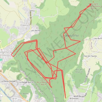 Itinéraire La mandallaz, distance, dénivelé, altitude, carte, profil, trace GPS