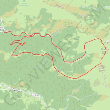 Itinéraire Montagne d'Areng depuis Ardengost, distance, dénivelé, altitude, carte, profil, trace GPS