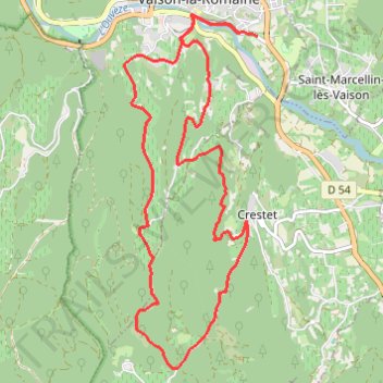 Itinéraire Circuit Vaison bleu, distance, dénivelé, altitude, carte, profil, trace GPS