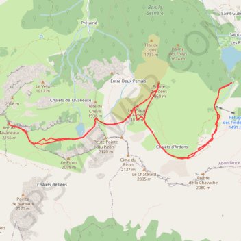 Itinéraire Roc de Tavaneuse, distance, dénivelé, altitude, carte, profil, trace GPS