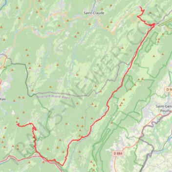 Itinéraire Lac Genin to Lamoura, distance, dénivelé, altitude, carte, profil, trace GPS