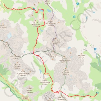 Itinéraire Plan lachat ponsonniere chardoney, distance, dénivelé, altitude, carte, profil, trace GPS