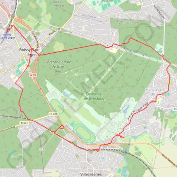 Itinéraire Boissy Saint Léger - en passant par la forêt, distance, dénivelé, altitude, carte, profil, trace GPS