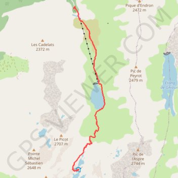Itinéraire Refuge Fourcat, distance, dénivelé, altitude, carte, profil, trace GPS