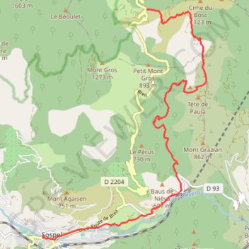 Itinéraire Vallon de Basséra, distance, dénivelé, altitude, carte, profil, trace GPS