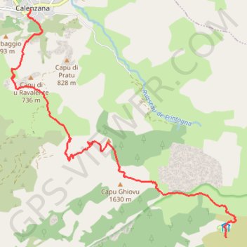 Itinéraire GR® 20 Etape 1 : Calenzana - Orto di u Piubbu, distance, dénivelé, altitude, carte, profil, trace GPS