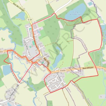 Itinéraire Balade de l'étang de la Marnière - Foussemagne, distance, dénivelé, altitude, carte, profil, trace GPS