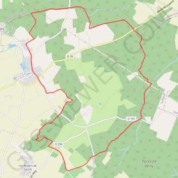 Itinéraire La source de l'Aubance - Balade autour de Louerre, distance, dénivelé, altitude, carte, profil, trace GPS