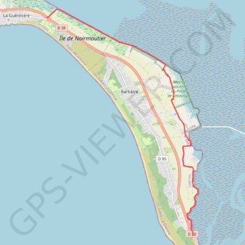 Itinéraire Guérinière au pont de noirmoutier, distance, dénivelé, altitude, carte, profil, trace GPS