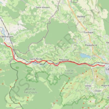 Itinéraire LOURDES SALIDA, distance, dénivelé, altitude, carte, profil, trace GPS