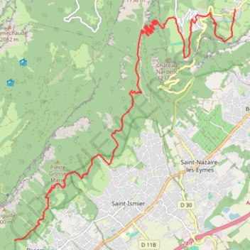 Itinéraire Sur les Pas des Huguenots - Biviers - Saint-Pancrasse, distance, dénivelé, altitude, carte, profil, trace GPS