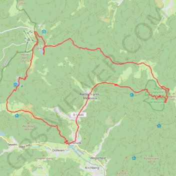 Itinéraire Tête des Perches et Vogelstein en boucle par les lacs du Neuweiher et des Perches, distance, dénivelé, altitude, carte, profil, trace GPS