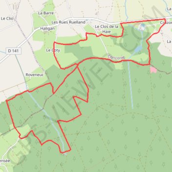 Itinéraire Circuit aux fées, distance, dénivelé, altitude, carte, profil, trace GPS