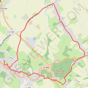 Itinéraire Sentier des Récollets - Cassel, distance, dénivelé, altitude, carte, profil, trace GPS