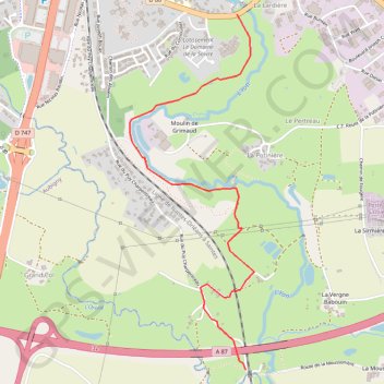 Itinéraire La Grimaudière-Moulin neuf, distance, dénivelé, altitude, carte, profil, trace GPS