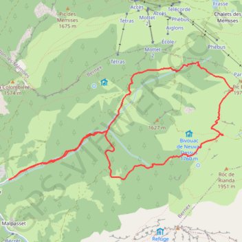Itinéraire Pic de Boré, distance, dénivelé, altitude, carte, profil, trace GPS