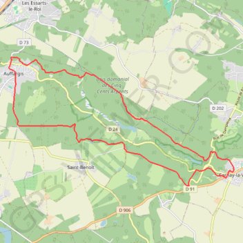 Itinéraire Cernay boucle Auffargis, distance, dénivelé, altitude, carte, profil, trace GPS