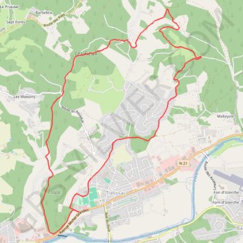 Itinéraire Circuit Lauterie - Le Crapa à Trélissac, distance, dénivelé, altitude, carte, profil, trace GPS