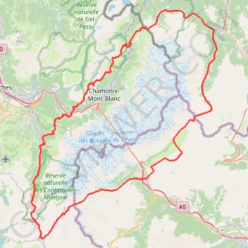 Itinéraire Tour du Mt Blanc itinérance de 12 jours, distance, dénivelé, altitude, carte, profil, trace GPS