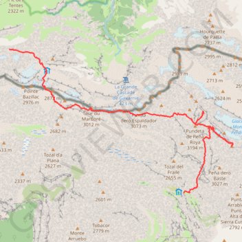 Itinéraire Mont Perdu et Crête de Gavarnie, distance, dénivelé, altitude, carte, profil, trace GPS