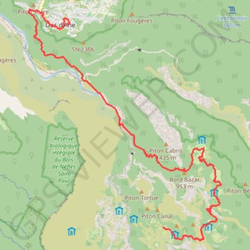 Itinéraire La Réunion, la grande traversée par le GRR2, distance, dénivelé, altitude, carte, profil, trace GPS