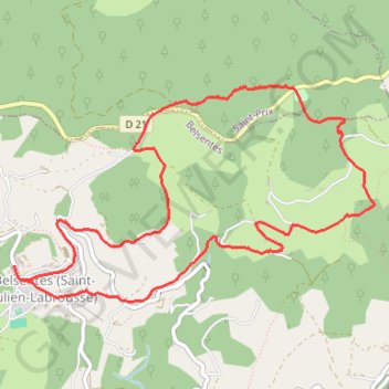 Itinéraire Saint Julien Labrousse, distance, dénivelé, altitude, carte, profil, trace GPS