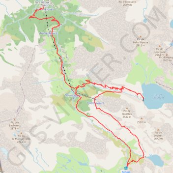 Itinéraire Lacs de Caillaouas et de Pouchergues, distance, dénivelé, altitude, carte, profil, trace GPS
