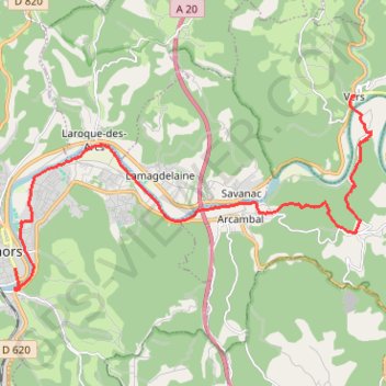 Itinéraire La Via Arverna (Vers - Cahors), distance, dénivelé, altitude, carte, profil, trace GPS
