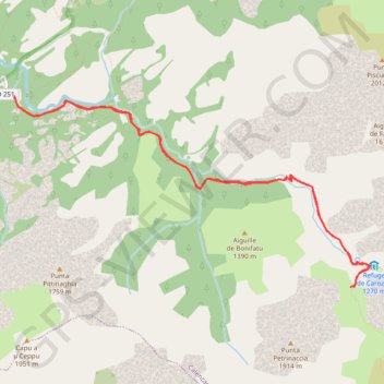 Itinéraire Bonifatu - Spasimata, distance, dénivelé, altitude, carte, profil, trace GPS